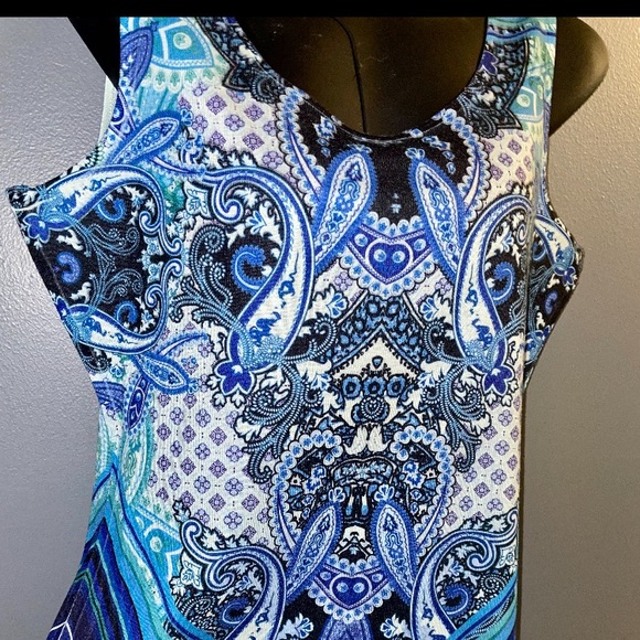 Covington 2 piece set. Blue and white Tank Top and sheer matching top - Picture 8 of 13